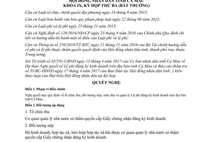 Nghị quyết 14/2017/NQ-HĐND lệ phí đăng ký kinh doanh Cà Mau