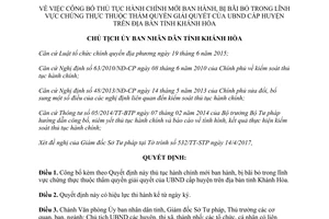 Quyết định 1183/QĐ-UBND 2017 thủ tục hành chính lĩnh vực chứng thực cấp huyện Khánh Hòa