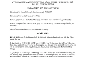 Quyết định 20/2017/QĐ-UBND bãi bỏ văn bản giá tính lệ phí trước bạ Sóc Trăng 2017