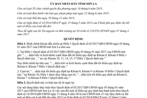 Quyết định 1038/QĐ-UBND 2017 đính chính Điều 1 Quyết định 02/2017/QĐ-UBND Sơn La