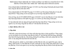 Kế hoạch 124/KH-UBND 2017 đề án tăng cường vai trò người uy tín vùng dân tộc thiểu số Hà Giang