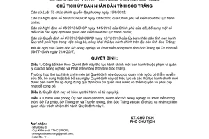 Quyết định 974/QĐ-UBND 2017 công bố thủ tục hành chính của Sở Nông nghiệp Sóc Trăng