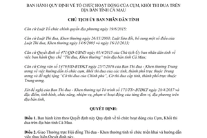 Quyết định 790/QĐ-UBND 2017 tổ chức hoạt động của cụm Khối thi đua Cà Mau