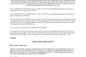 Thông tư 42/2017/TT-BTC kinh phí hỗ trợ từ ngân sách nhà nước hoạt động sáng tạo tác phẩm