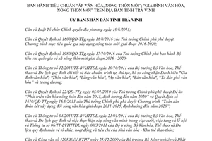 Quyết định 687/QĐ-UBND 2017 Tiêu chuẩn Ấp văn hóa nông thôn mới Gia đình văn hóa Trà Vinh