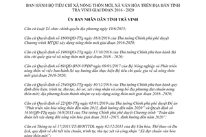 Quyết định 686/QĐ-UBND 2017 Bộ tiêu chí xã nông thôn mới xã văn hóa Trà Vinh 2016 2020