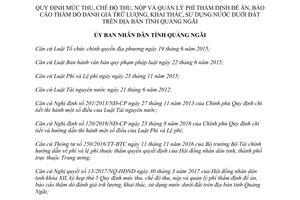 Quyết định 19/2017/QĐ-UBND thu nộp phí thăm dò trữ lượng sử dụng nước dưới đất Quảng Ngãi