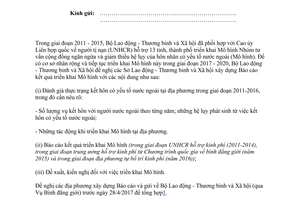 Công văn 1247/LĐTBXH-BĐG rà soát đánh giá thực hiện Mô hình nhóm tư vấn cộng đồng 2017