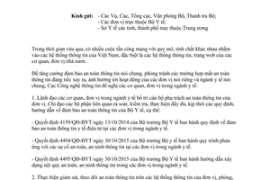 Công văn 115/CNTT-CSHT đảm bảo an toàn thông tin đào tạo nâng cao nhận thức an toàn thông tin 2017