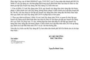 Công văn 805/BXD-QHKT áp dụng văn bản pháp luật quyết định hình thức lựa chọn tổ chức tư vấn 2017
