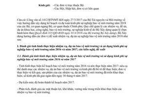 Công văn 189/BXD-KHCN xây dựng kế hoạch bảo vệ môi trường 2018 2017