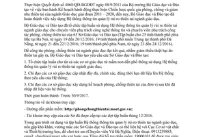Công văn 1626/BGDĐT-CSVCTBTH  Hệ thống thông tin quản lý rủi ro thiên tai ngành giáo dục 2017