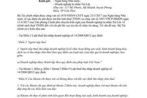 Công văn 5396/BTC-TCT thuế thu nhập doanh nghiệp tư nhân 2017