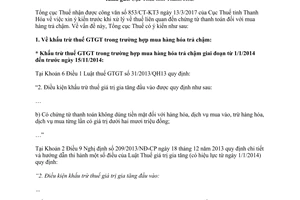 Công văn 1634/TCT-CS 2017 chứng từ thanh toán mua hàng trả chậm