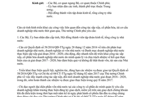 Công văn 588/TTg-ĐMDN doanh nghiệp cổ phần hóa 2017 2020