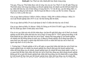 Công văn 1685/TCT-CS 2017 khôi phục mã số thuế doanh nghiệp chi nhánh