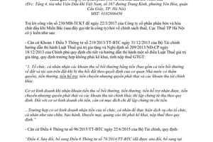 Công văn 24857/CT-TTHT 2017 trả lời chính sách thuế giá trị gia tăng Hà Nội