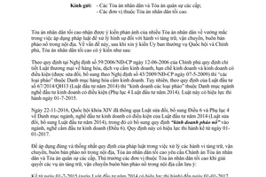 Công văn 91/TANDTC-PC xử lý hành vi tàng trữ vận chuyển buôn bán pháo nổ nội địa 2017