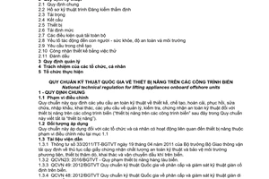 Quy chuẩn kỹ thuật quốc gia QCVN 97: 2016/BGTVT về Thiết bị nâng trên các công trình biển