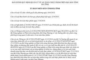 Quyết định 21/2017/QĐ-UBND an toàn thực phẩm Hà Tĩnh