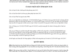 Quyết định 23/2017/QĐ-UBND về giá tối thiểu tính thuế tài nguyên Kon Tum