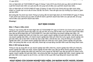 Thông tư 50/2017/TT-BTC hướng dẫn Nghị định 73/2016/NĐ-CP về doanh nghiệp bảo hiểm