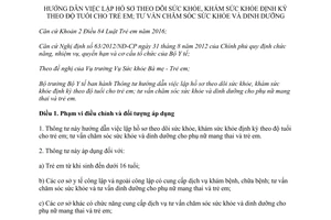 Thông tư 23/2017/TT-BYT hồ sơ theo dõi khám sức khỏe định kỳ tuổi cho trẻ em phụ nữ mang thai