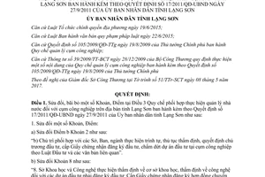 Quyết định 16/2017/QĐ-UBND sửa đổi 17/2011/QĐ-UBND quản lý nhà nước cụm công nghiệp Lạng Sơn