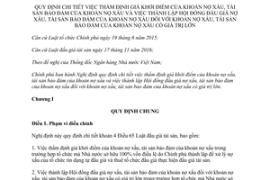 Nghị định 61/2017/NĐ-CP thẩm định giá khởi điểm nợ xấu thành lập Hội đồng đấu giá nợ xấu