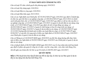 Quyết định 1346/QĐ-UBND 2017 Đề án tổ chức lại Ban quản lý dự án đầu tư xây dựng Hưng Yên