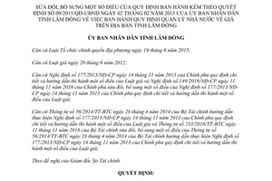 Quyết định 36/2017/QĐ-UBND sửa đổi 09/2015/QĐ-UBND quản lý nhà nước về giá Lâm Đồng