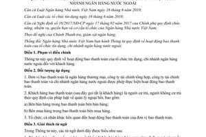 Thông tư 02/2017/TT-NHNN hoạt động bao thanh toán tổ chức tín dụng chi nhánh nước ngoài