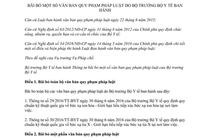 Thông tư 25/2017/TT-BYT bãi bỏ văn bản quy chuẩn kỹ thuật bức xạ tại nơi làm việc