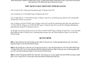 Quyết định 872/QĐ-UBND 2017 đơn giá cước phương pháp tính giá cước vận chuyển Hà Giang