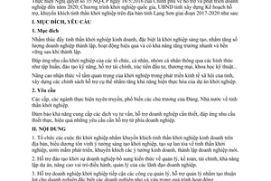 Kế hoạch 96/KH-UBND 2017 hỗ trợ khuyến khích khởi nghiệp Lạng Sơn 2020