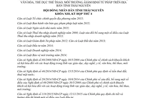 Nghị quyết 01/2017/NQ-HĐND chính sách ưu đãi sử dụng đất xã hội hóa đầu tư Thái Nguyên