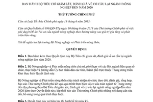 Quyết định 678/QĐ-TTg 2017 Bộ Tiêu chí giám sát đánh giá cơ cấu lại ngành nông nghiệp