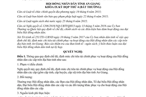 Nghị quyết 05/2017/NQ-HĐND định mức chi tiêu tài chính hoạt động Hội đồng nhân dân An Giang