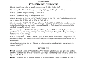 Quyết định 26/2017/QĐ-UBND rút ngắn thời gian giải quyết thủ tục hành chính đầu tư Bến Tre