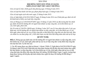 Nghị quyết 04/2017/NQ-HĐND mức chi bồi dưỡng người làm nhiệm vụ tiếp công dân An Giang