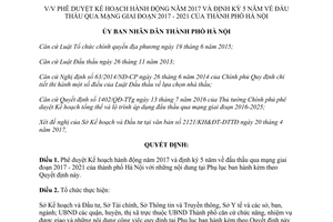 Quyết định 2876/QĐ-UBND 2017 phê duyệt Kế hoạch hành động đấu thầu qua mạng Hà Nội