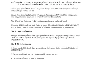 Thông tư 53/2017/TT-BTC hướng dẫn 69/2016/NĐ-CP điều kiện kinh doanh dịch vụ mua bán nợ