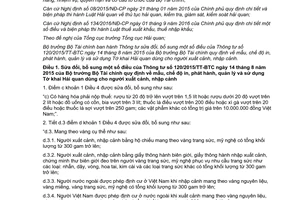 Thông tư 52/2017/TT-BTC sửa đổi Thông tư 120/2015/TT-BTC Tờ khai cho người xuất nhập cảnh