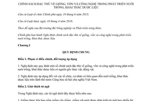 Nghị định 65/2017/NĐ-CP chính sách đặc thù giống vốn công nghệ nuôi trồng khai thác dược liệu