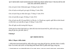 Nghị định 66/2017/NĐ-CP điều kiện kinh doanh thiết bị phần mềm ngụy trang ghi âm ghi hình định vị