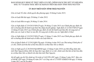 Quyết định 08/2017/QĐ-UBND chính sách thu hút xã hội hóa đầu tư khai thác bến xe Thái Nguyên