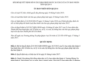 Quyết định 02/2017/QĐ-UBND bãi bỏ 01/2012/QĐ-UBND kiểm tra rà soát văn bản Hồ Chí Minh