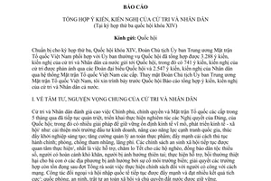 Báo cáo 378/BC-MTTW-ĐCT 2017 tổng hợp ý kiến kiến nghị của cử tri nhân dân