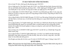 Quyết định 1666/QĐ-UBND 2017 thành lập Trung tâm Hành chính công Thanh Hóa