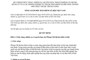 Quyết định 816/QĐ-BHXH 2017 chức năng quyền hạn quản lý phòng nghiệp vụ Bảo hiểm xã hội tỉnh